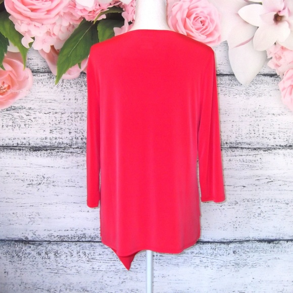 Chico's Coral Asymmetrical Top Size 1 - Picture 3 of 7